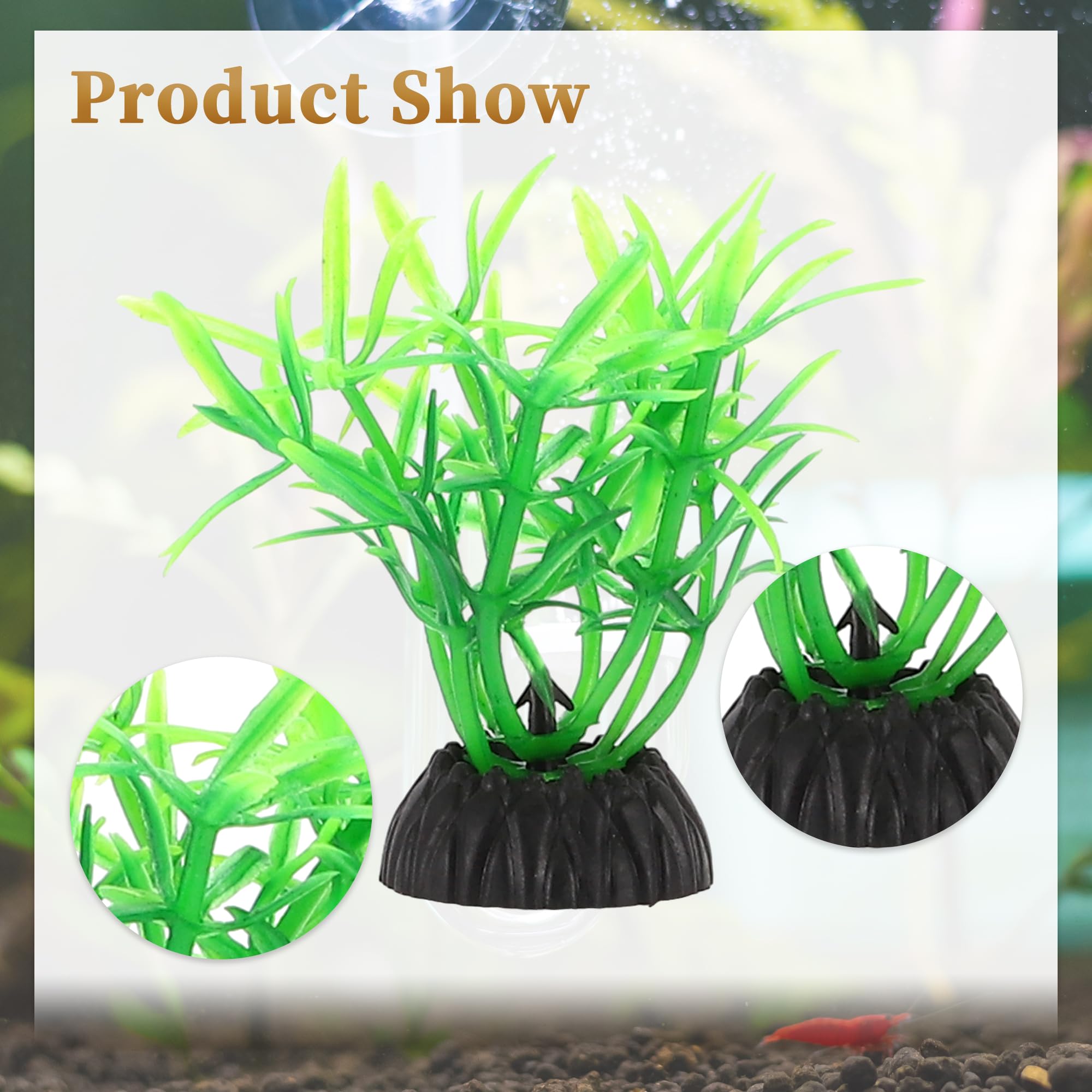 CAPASTEC Plastic Aquarium Plants, Small Aquarium Plastic Plants, Green - Image 2