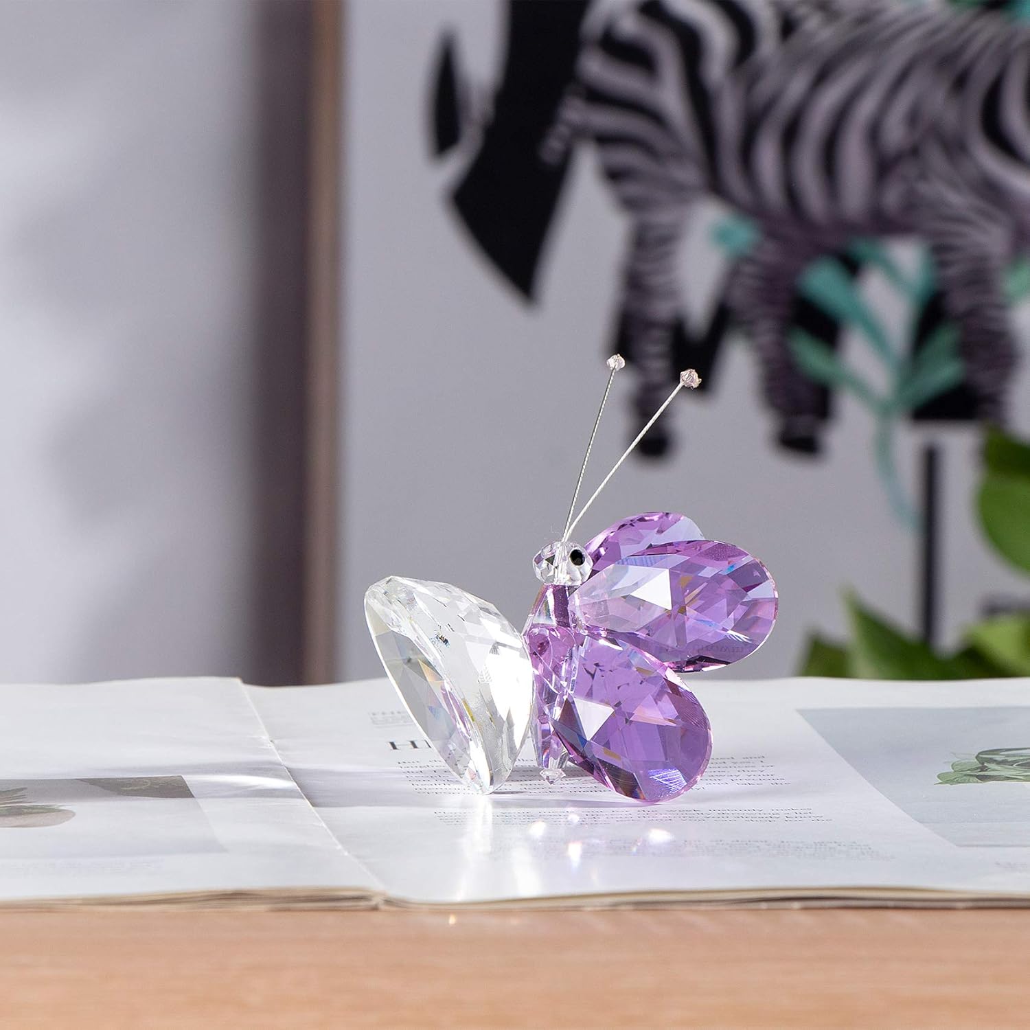 Crystal Purple Collectible Butterfly Statue Gift for Butterfly Lover, Crystal Butterfly Figurine for Home Office Decor - Image 6