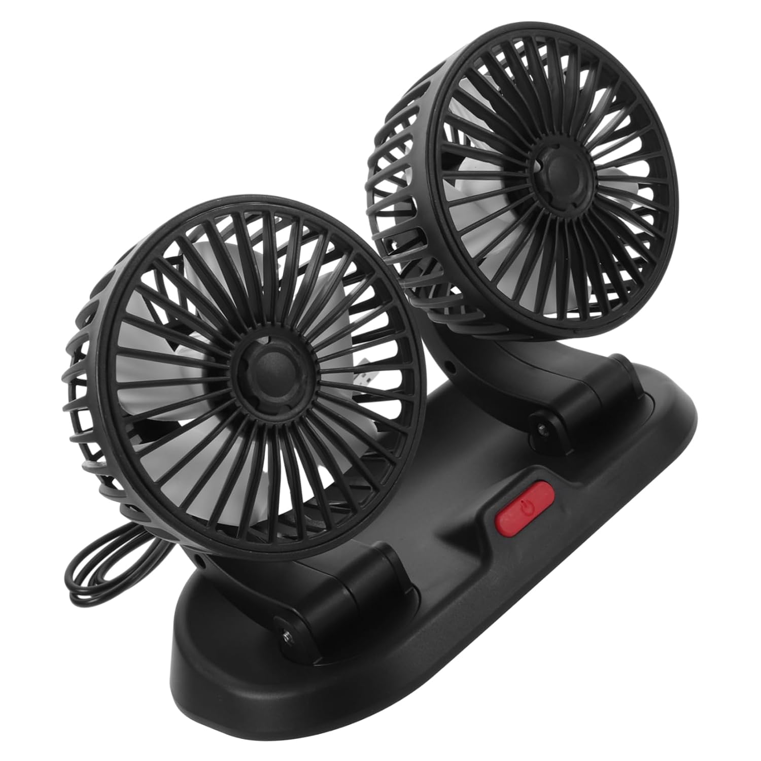 Healifty 4pcs Car Double- Fan Rotatable Auto Cooling Fan for Vehicle Air Circulation for Backseat and Dashboard Use USB Powered Low Noise and Energy Efficient