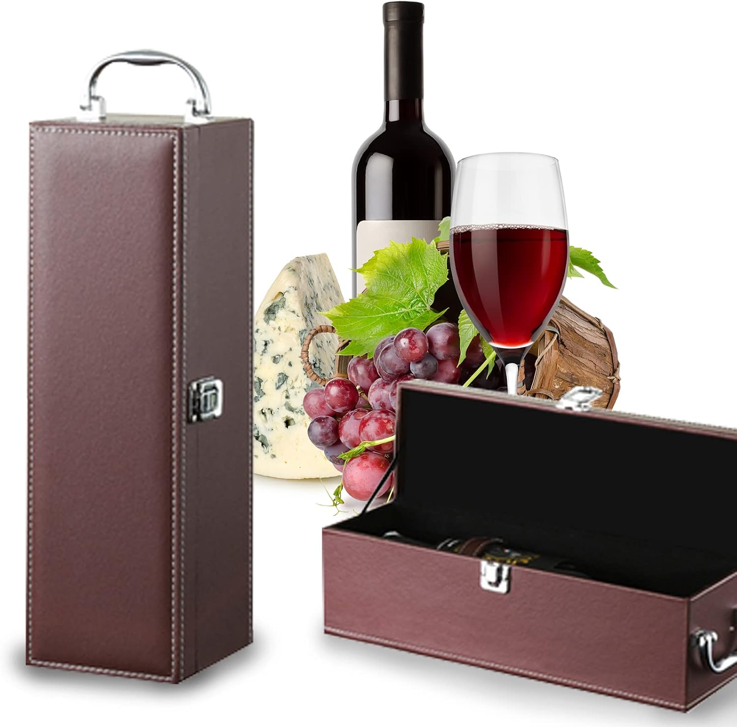 Bottle Wine Carrier,Leather Wine Gift Boxes,for Wedding