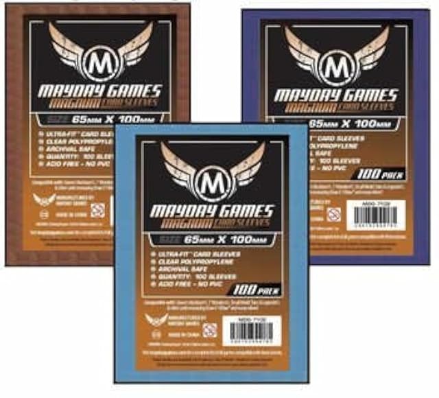 Purple Backed Magnum Ultra-Fit Copper Sleeves 65 MM X 100 MM (100 Sleeves) by Mayday Games (English Manual)