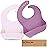 KeaBabies 2-Pack Silicone Baby Bibs for Eating - Sturdy Food-Grade Silicone Bibs for Babies Girl, Boy, Large Food Catcher, Clean & Put On Easily, Waterproof Toddler Feeding Essentials (Amethyst)