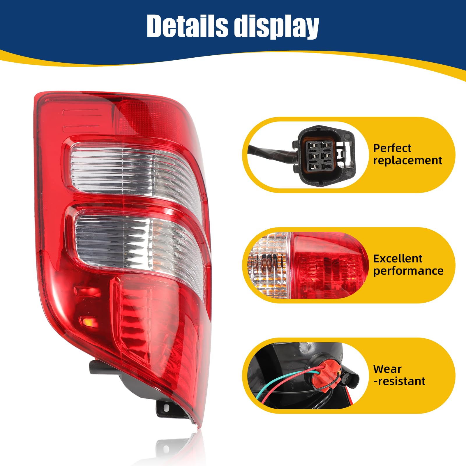 Luz trasera derecha para Ford Ranger MK2 Lámpara trasera para camioneta Thunder 2006-2011 Piloto trasero Tail Light