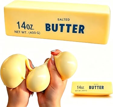 Giant Butter Squishy - 10 inch Jumbo Butter Squishy Stick, 14oz Big Butter Food Squishy Toys Stress Relief Slow Rising Fidget Toy for Anxiety Relief Party Favors
