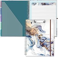 Vista 13 de Hongri Portapapeles Folio con libreta forrada recargable, carpetas de 8.5 x 11 con 10 bolsillos de almacenamiento, portafolio espiral, tamaño 12.8 x