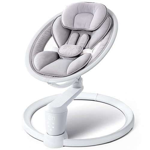 HARPPA Weddell Plus - Columpios eléctricos para bebés y recién nacidos, columpio de bebé a la altura de los ojos, 5 velocidades y control remoto, 10