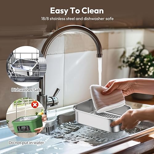 Miniatura 5 de Fiambrera eléctrica inalámbrica, 6.3 tazas 100 W con calefacción con batería de 20000 mAh para autocalentamiento, incluye cuchara de tenedor y bolsa