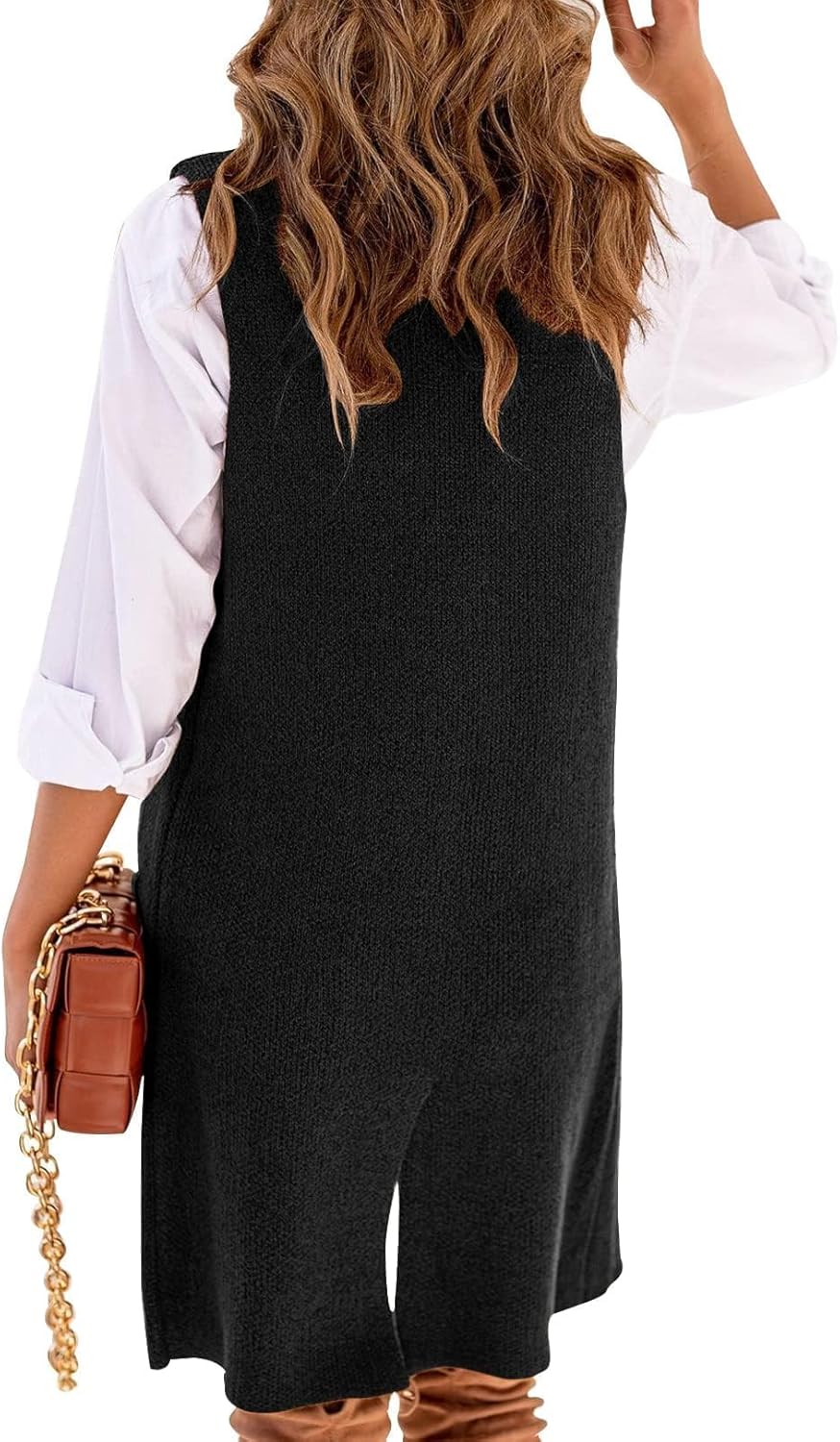 IDEALSANXUN Womens Long Sweater Vest Fall Winter Sleeveless Knit Cardigan Outerwear - Image 3
