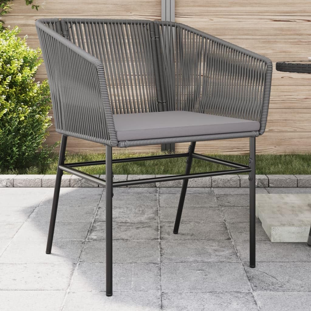 Chaises de jardin en rotin pour vos repas de terrasse gris Lot de 2
