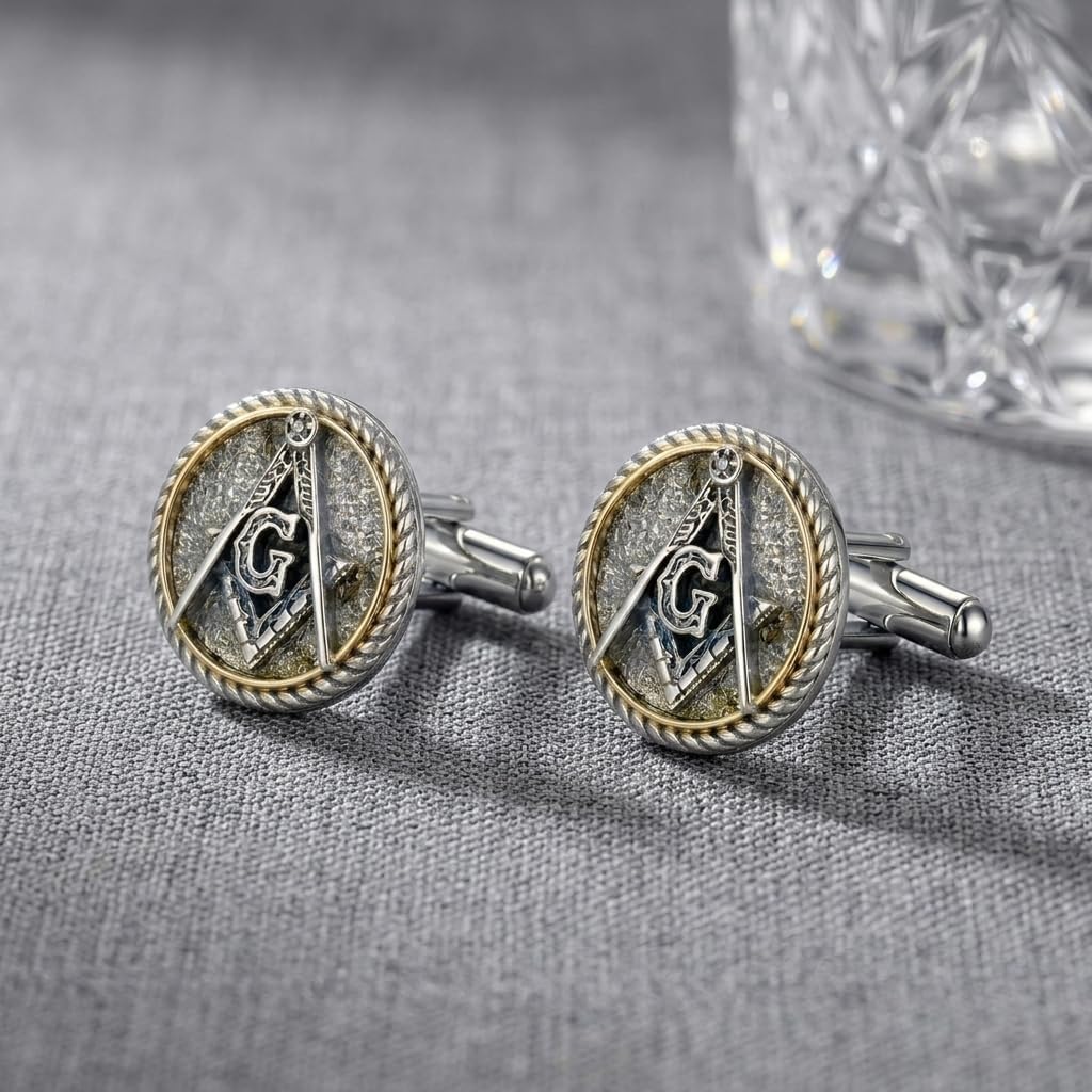 Masonic Cufflinks 925 Sterling Silver Masonic Cufflinks for Men Jewelry Gifts for Men