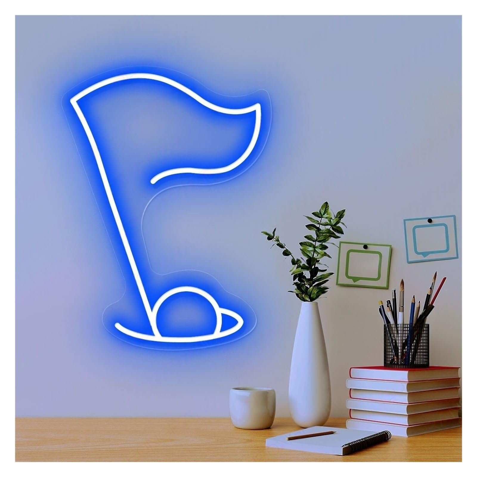 SHOUXI Sign Lamp Golf Neon Sign USB Powered Lights Suitable for Man Cave Pub Club Decor 18cmx28cm(B)