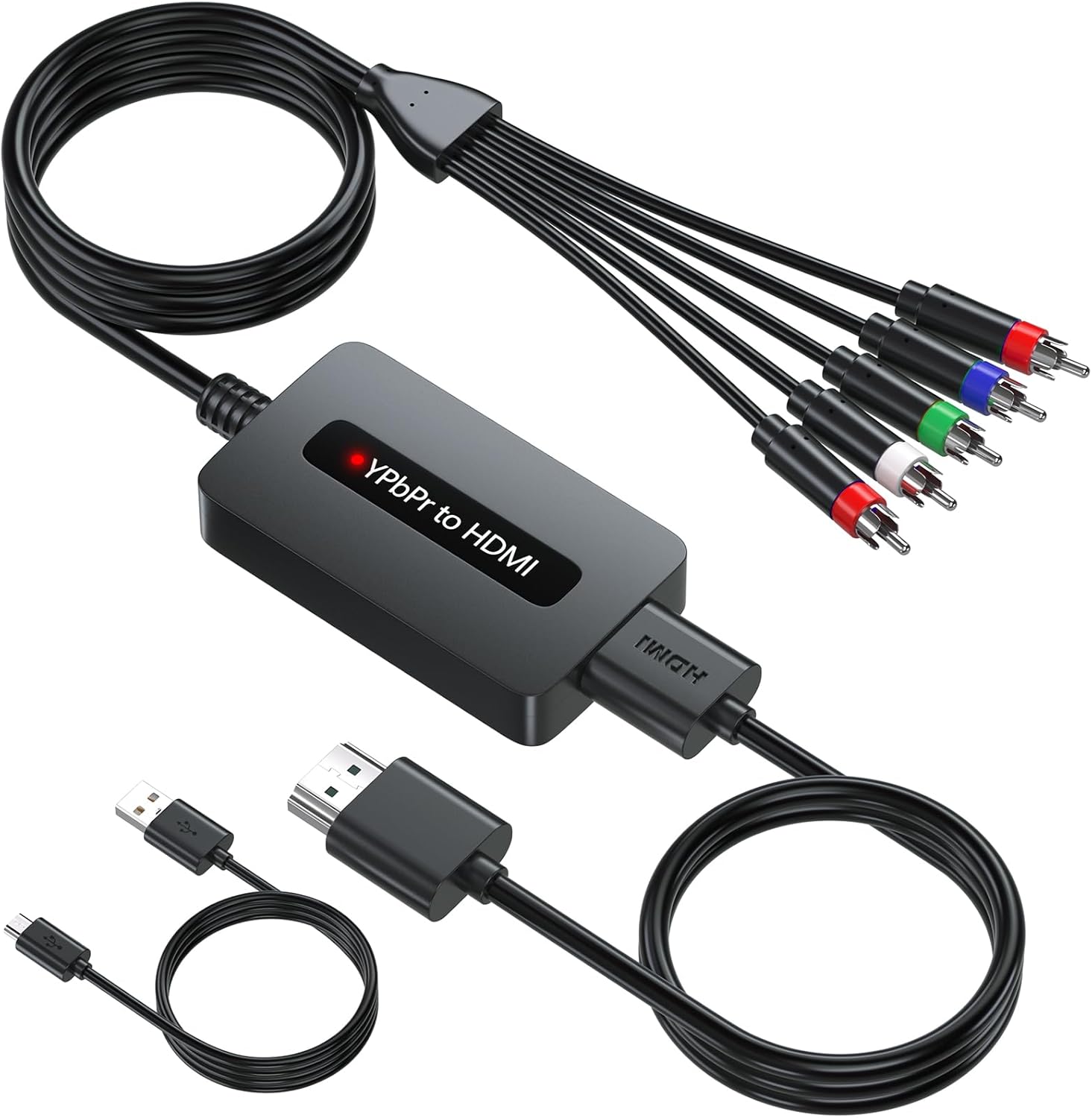 NOT TESTED 1080P Component to HDMI Converter, YPbPr to HDMI Adapter with Male YPbPr Connector - for Connecting DVD/STB with Female Component Output to HDTVs