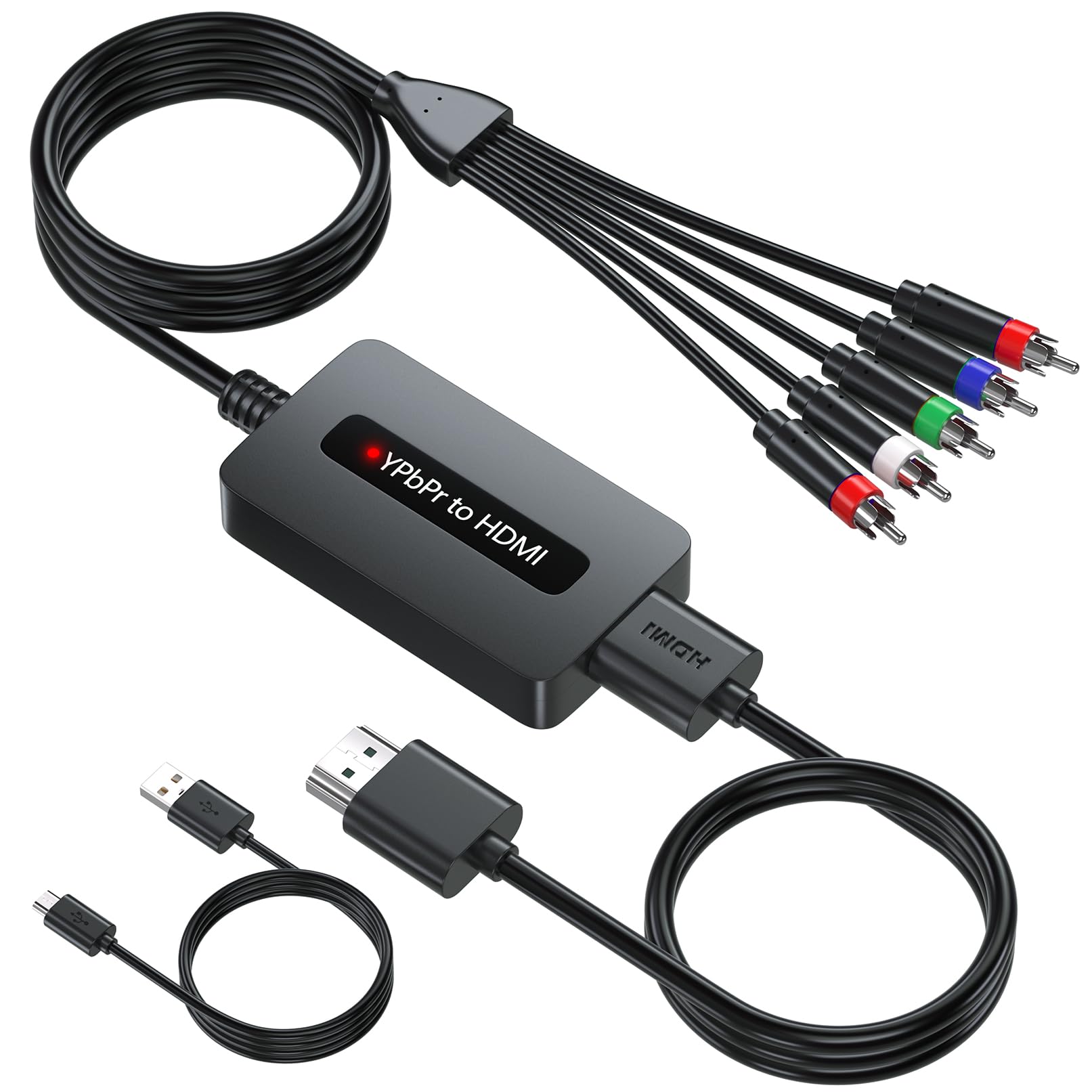 Convertidor de componente a HDMI 1080P con conector YPbPr macho para DVD 8