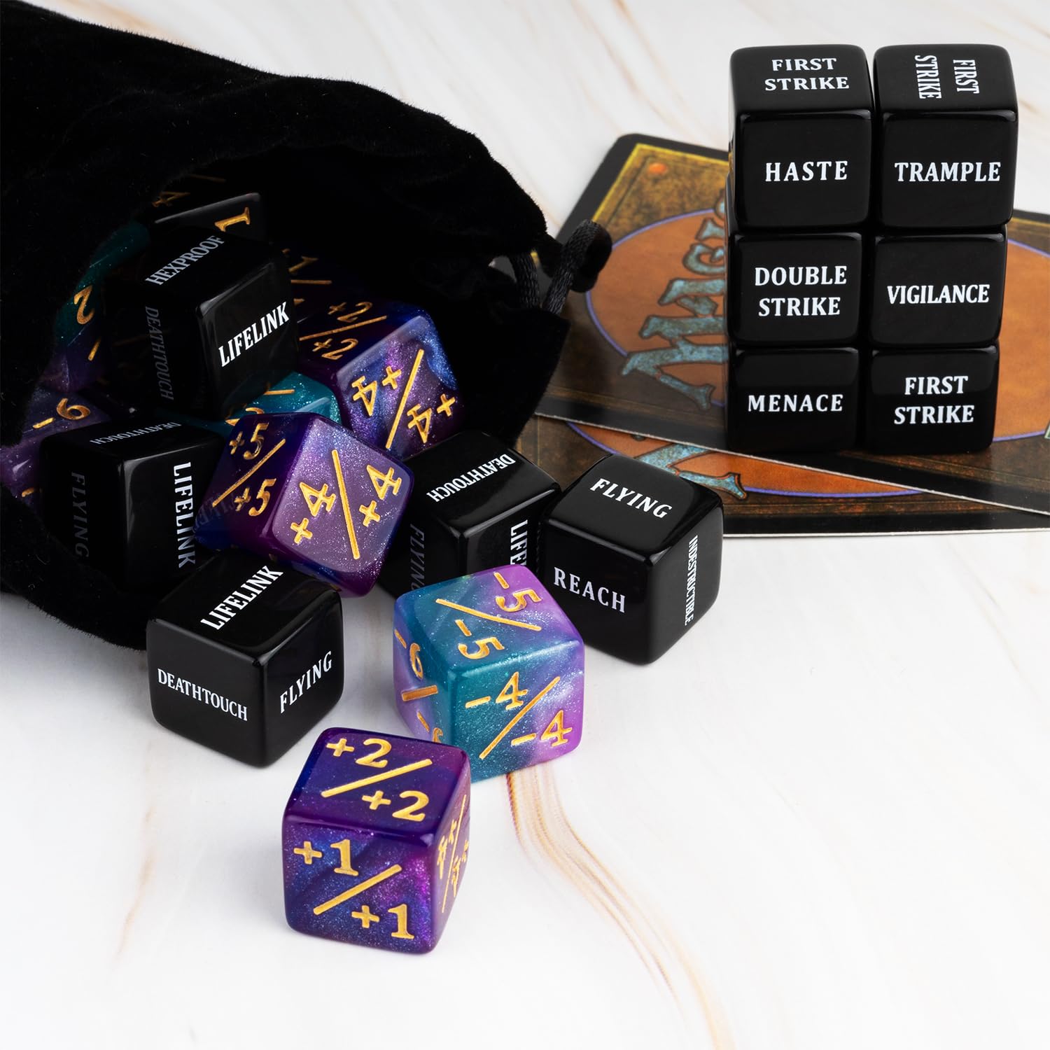 Lot De 48 Dés MTG - Compteur De Mots Clés - Compteur De Vie MTG 1/+1
