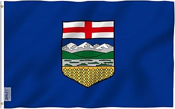 Anley Fly Breeze 3x5 Feet Alberta Flag - Vivid Color and Fade Proof - Canadian Province of Alberta Flag Polyester with Brass Grommets 3 X 5 Ft
