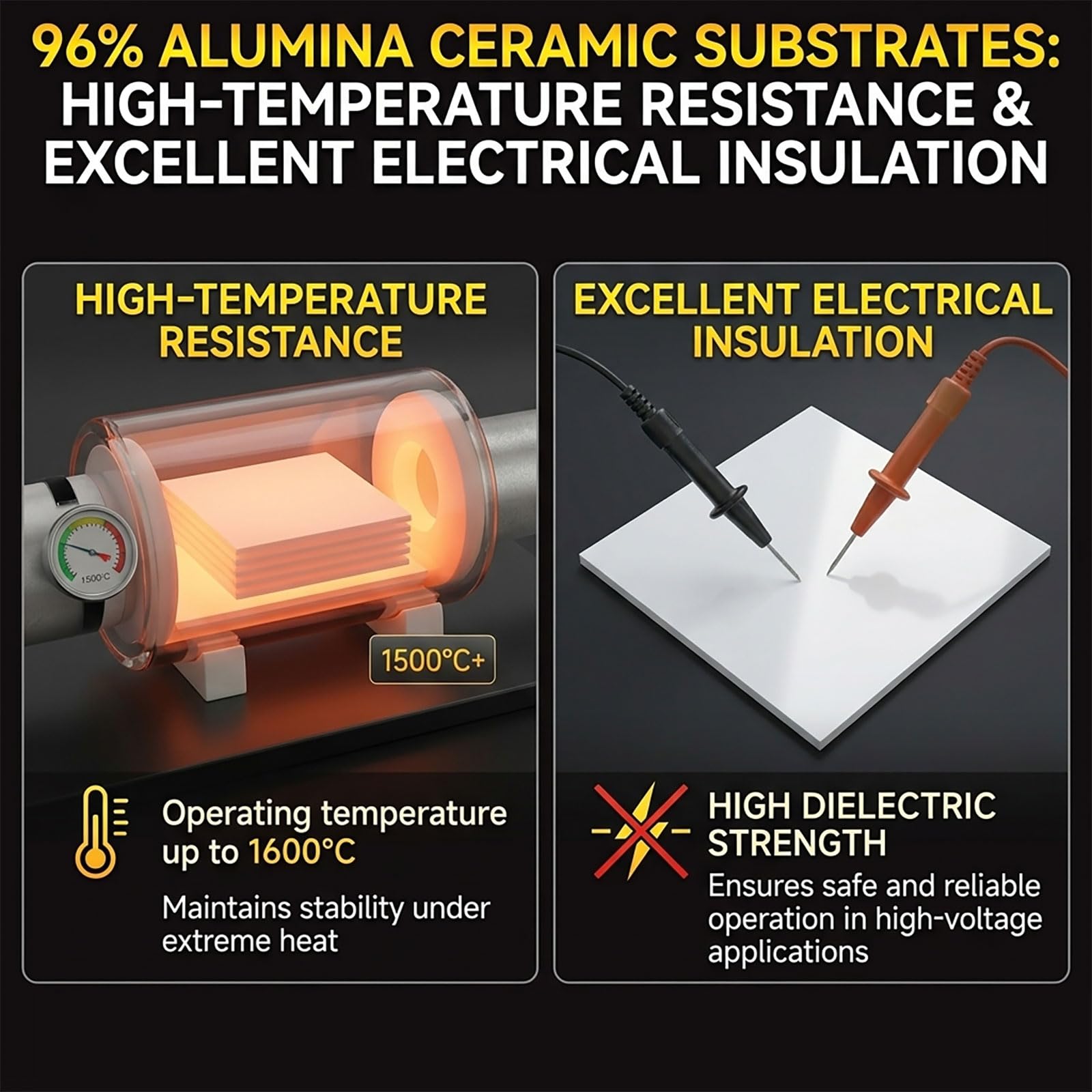 96% Aluminiumoxid-Keramiksubstrat, Extra Große Al2O3-Platte für Leistungsmodule, Hochwärmeleitende Korundplatte für Hochfrequenzgeräte & Optische Systeme,138×190×0.25mm