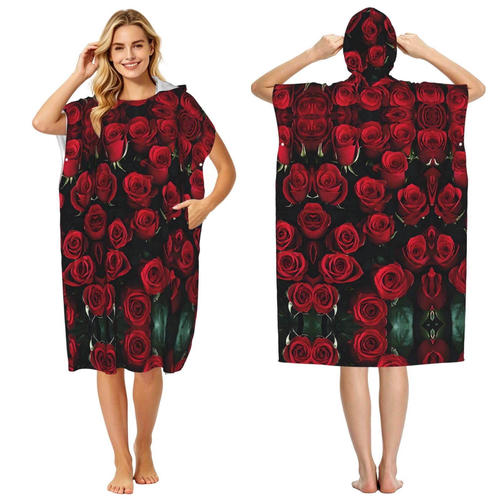 Poncho tissu éponge léger avec capuche peignoir de bain adulte