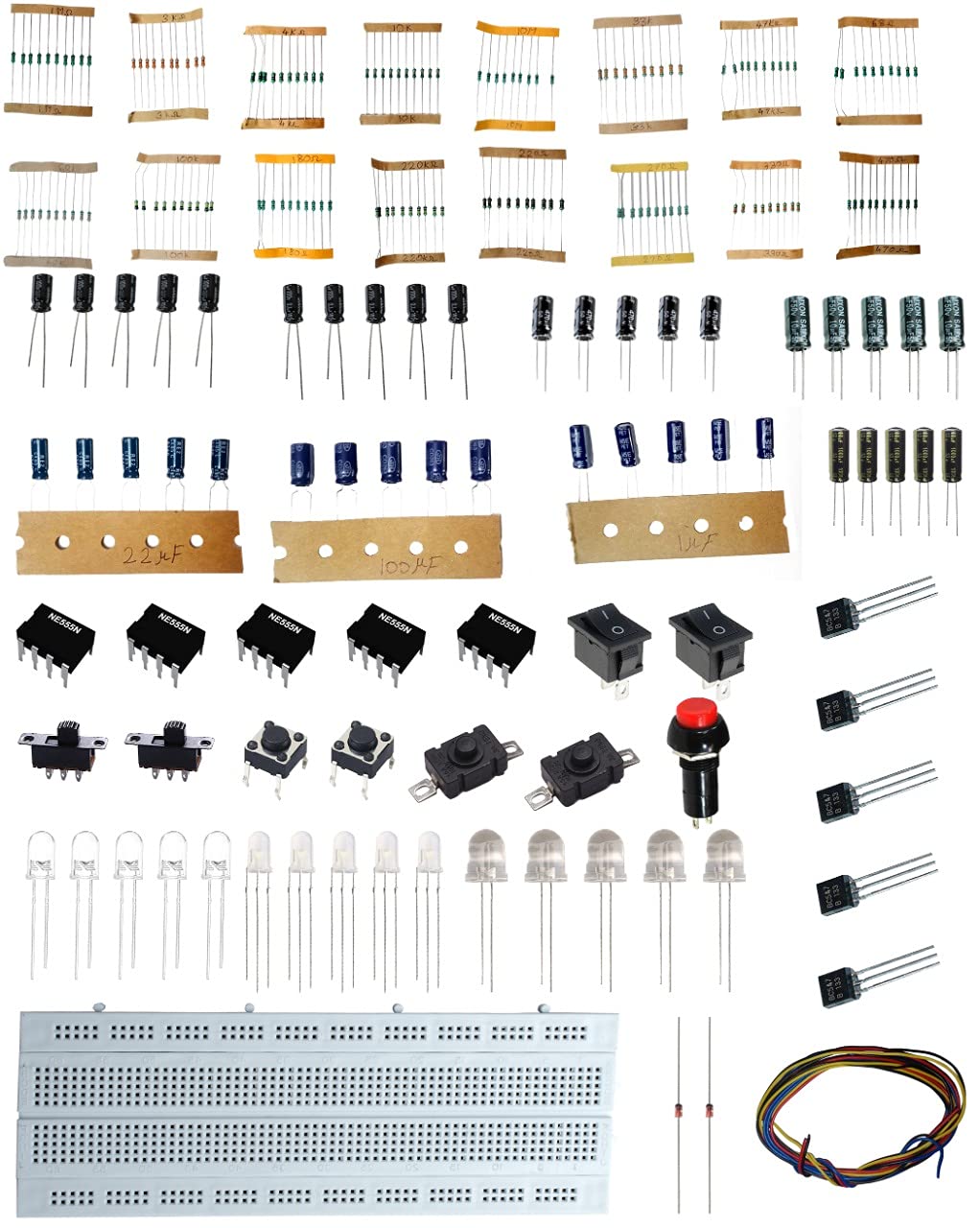 CodifyMonk Breadboard Kit (Resistors|Capacitors|Switches|LedS|555IcS|Diodes|Transistors And Breadboard)|Handy Components For Beginners|Multicolor (B09CMFQKKN) Amazon Price History, Amazon Price Tracker