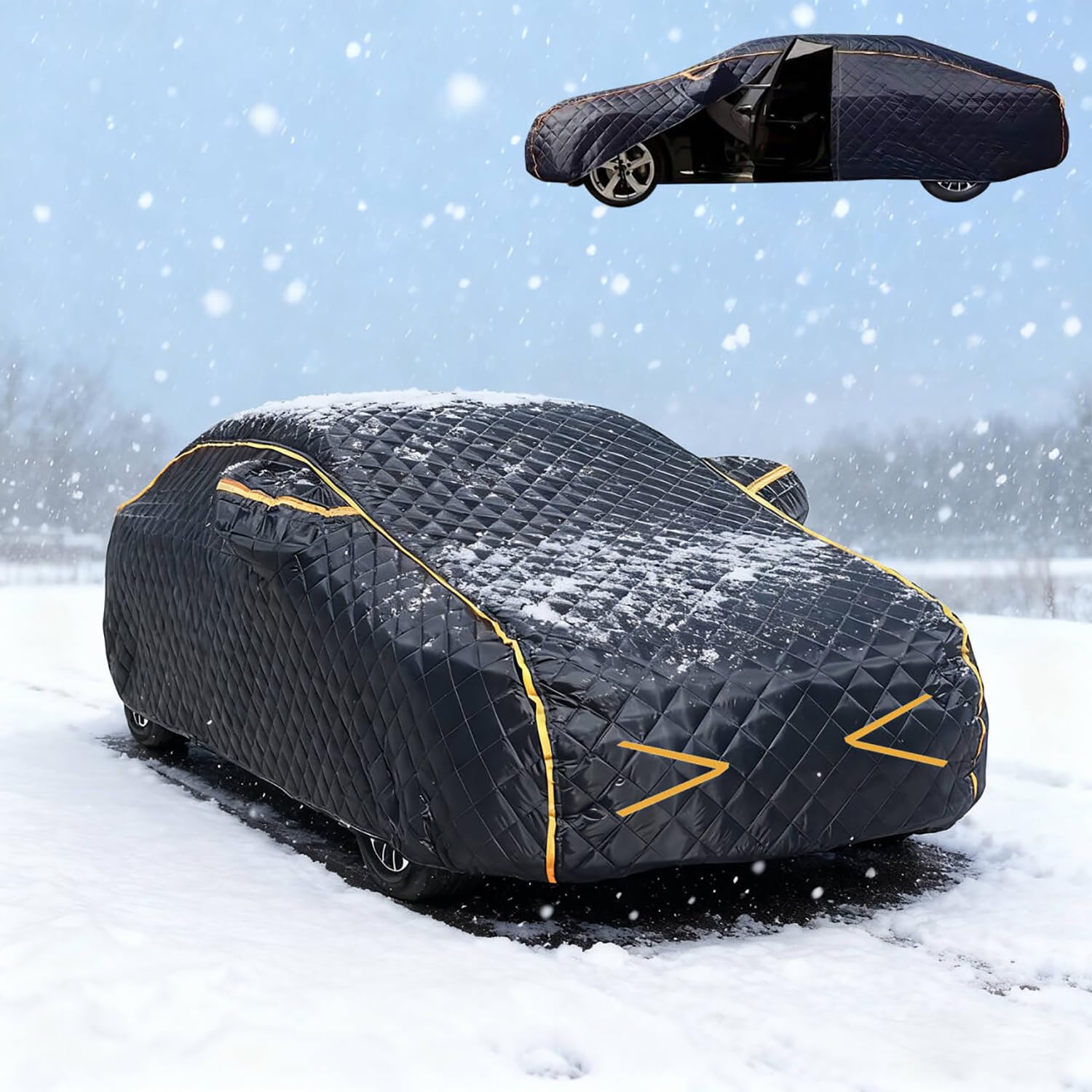 Telo Auto Antigrandine per Jeep Renegade (2014-2024) Telo Copriauto Antigrandine Protezione Dalla Neve e Dalla Pioggia, Struttura Rinforzata a Sette Strati, con Corda Antivento