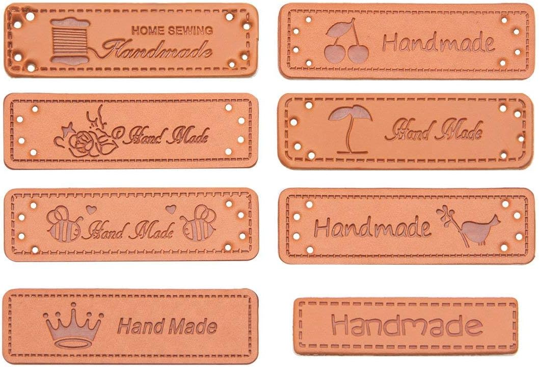 YouFia Handmade Leather Clothes Tags / Labels Pack of 40