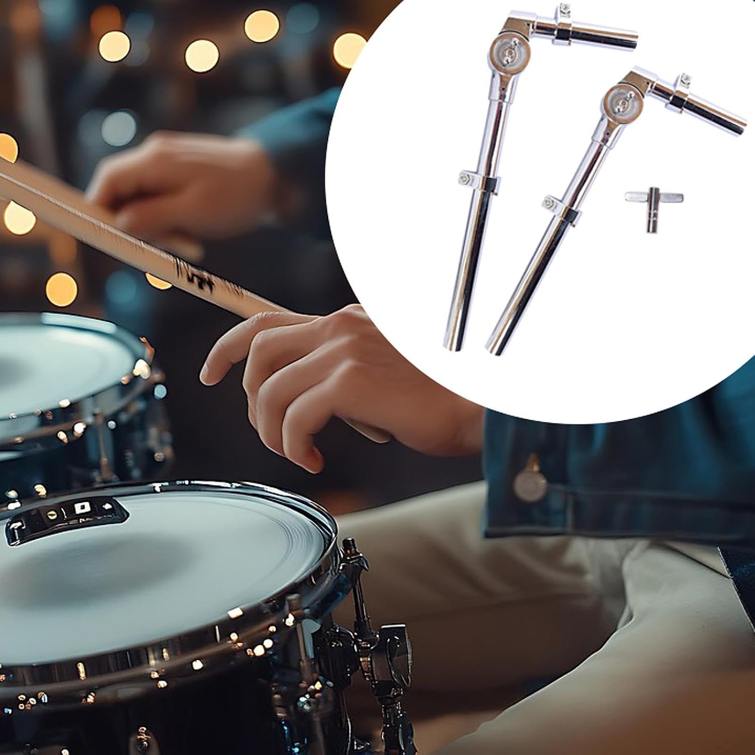 Generic Tom Drum Holder Mounting Bracket Hardware, Stable, Sturdy Tom Stand Mount Holder Percussion Clamp for Practice Drummer Gifts, 2 Pieces