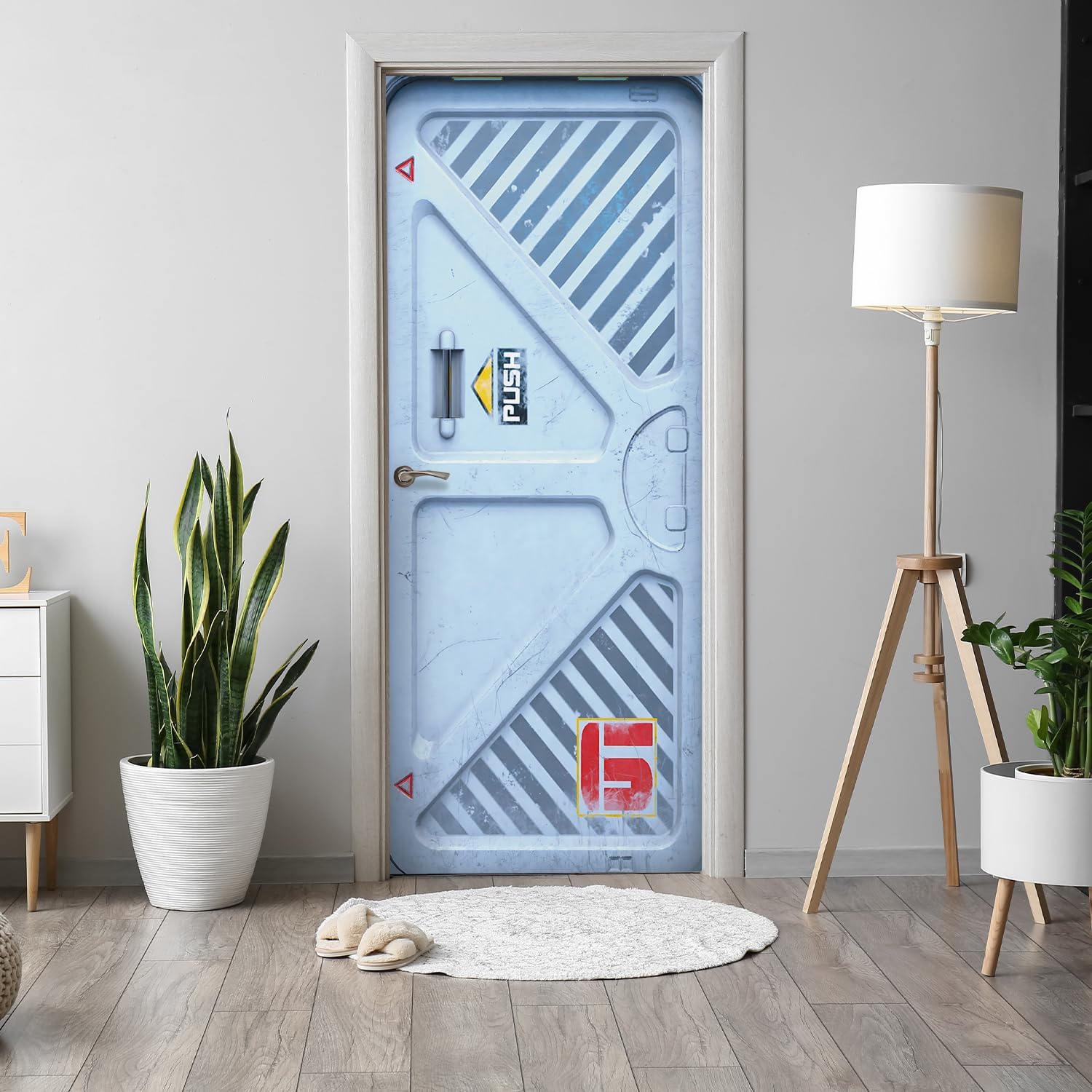 Alwayspon 30x78.7inch Scientific Airlock Self-Adhesive Door Stickers Murals Decals, Art Vinyl Peel and Stick Removable Door Poster Wallpaper for Bedroom Home Decor