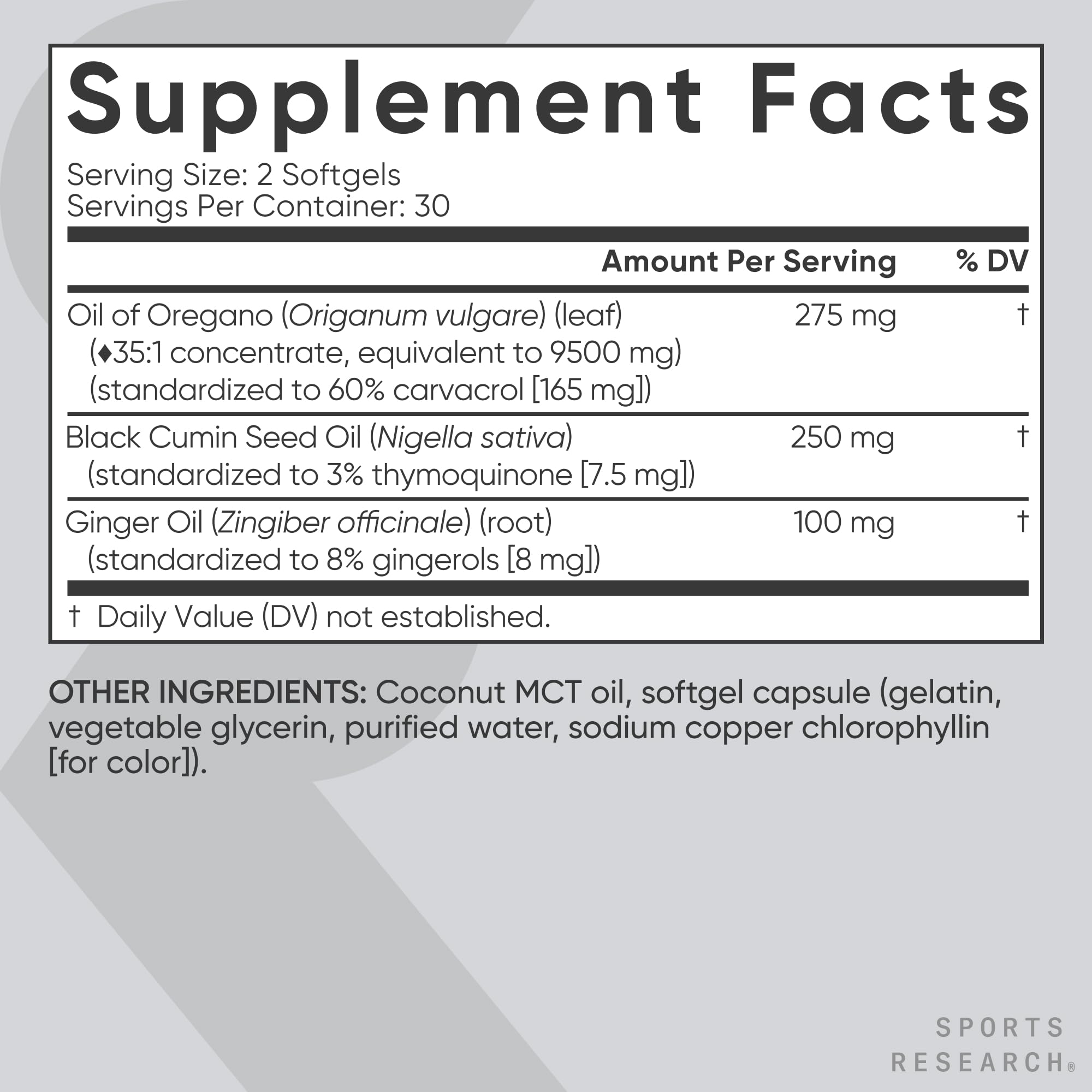 Sports Research® Oil of Oregano 9500mg w/Black Seed Oil, 60 Softgels — Amazon image 5