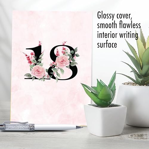 Miniatura 4 de NobleWorks Tarjeta de felicitación de cumpleaños número 18 con sobre de 5 x 7 pulgadas (1 tarjeta) Floral Age 18 C10056MBG