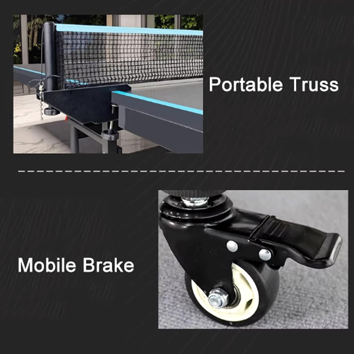 Table Tennis Table Folding, Indoor Ping Pong Table with 2 Wheels,Easy to Move & Store | Includes Net, Paddles & Balls Set