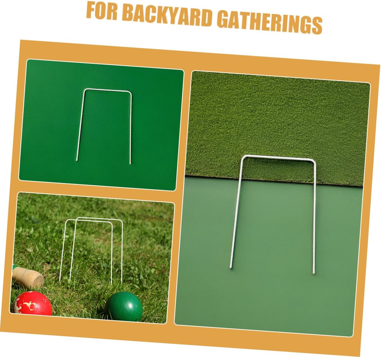 ORFOFE 10pcs Durable Weatherproof Wickets with Securing Hooks for Backyard Lawn Games for Family Outdoor Fun and Activities