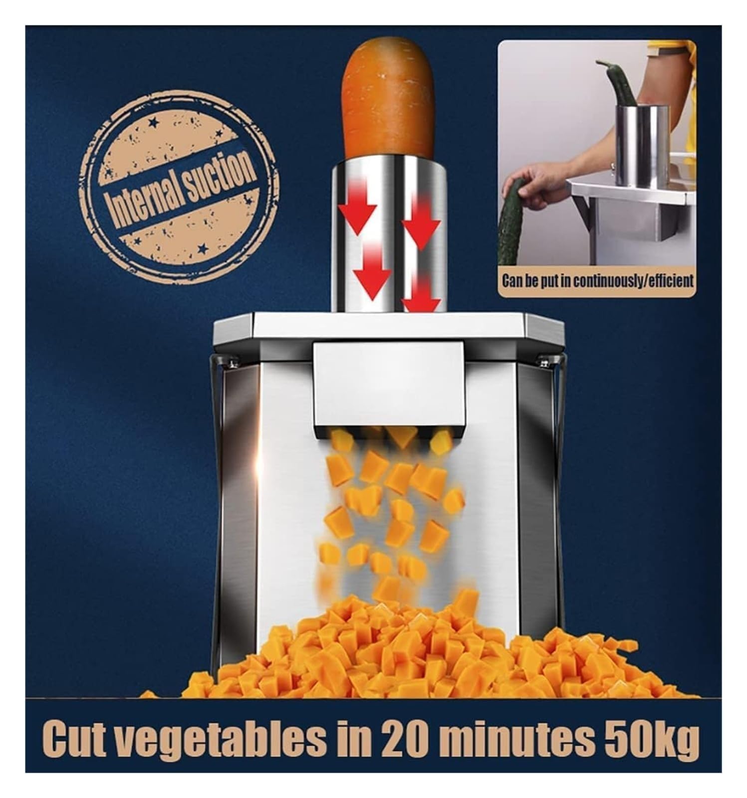 Máquina de cortar verduras, cortador eléctrico comercial con 5 moldes de acero inoxidable para restaurantes, cocinas y catering, equipo profesional de preparación de alimentos