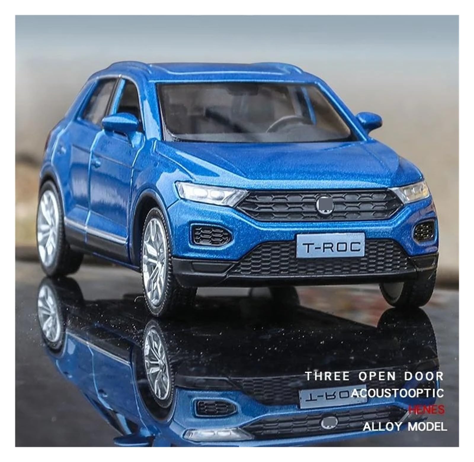 1/36 Per Volkswagen T-Roc Toy Car Model 5'' Diecast Alloy Sport SUV Veicolo In Miniatura Pull Back Collection Set Giochi Modello Auto per Hobby(Nero)
