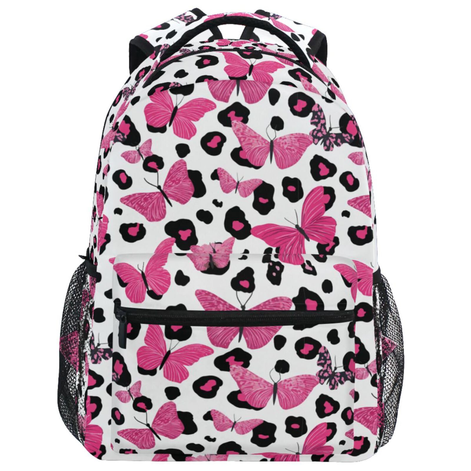 Zaino Teens Butterfly Leopard Cheetah Borsa da Cabina per Uomo e Donna