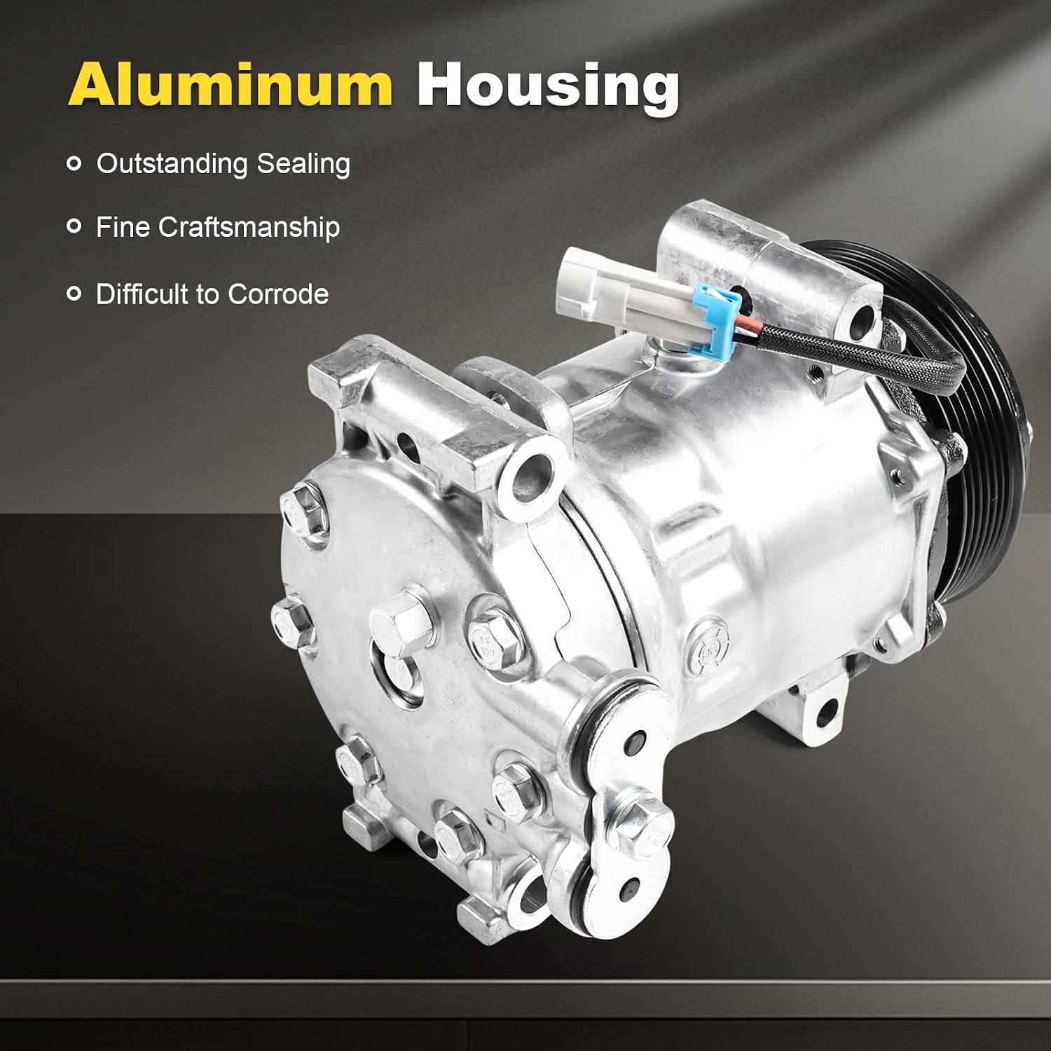Air Conditioning AC Compressor with Clutch Compatible with Chevy C1500 5.7L 1996-1999 for Cadillac Escalade 5.7L 1999 2000 A/C Compressor,Replaces 1136527, 1136557, 1136559, 1136519, CO20151C