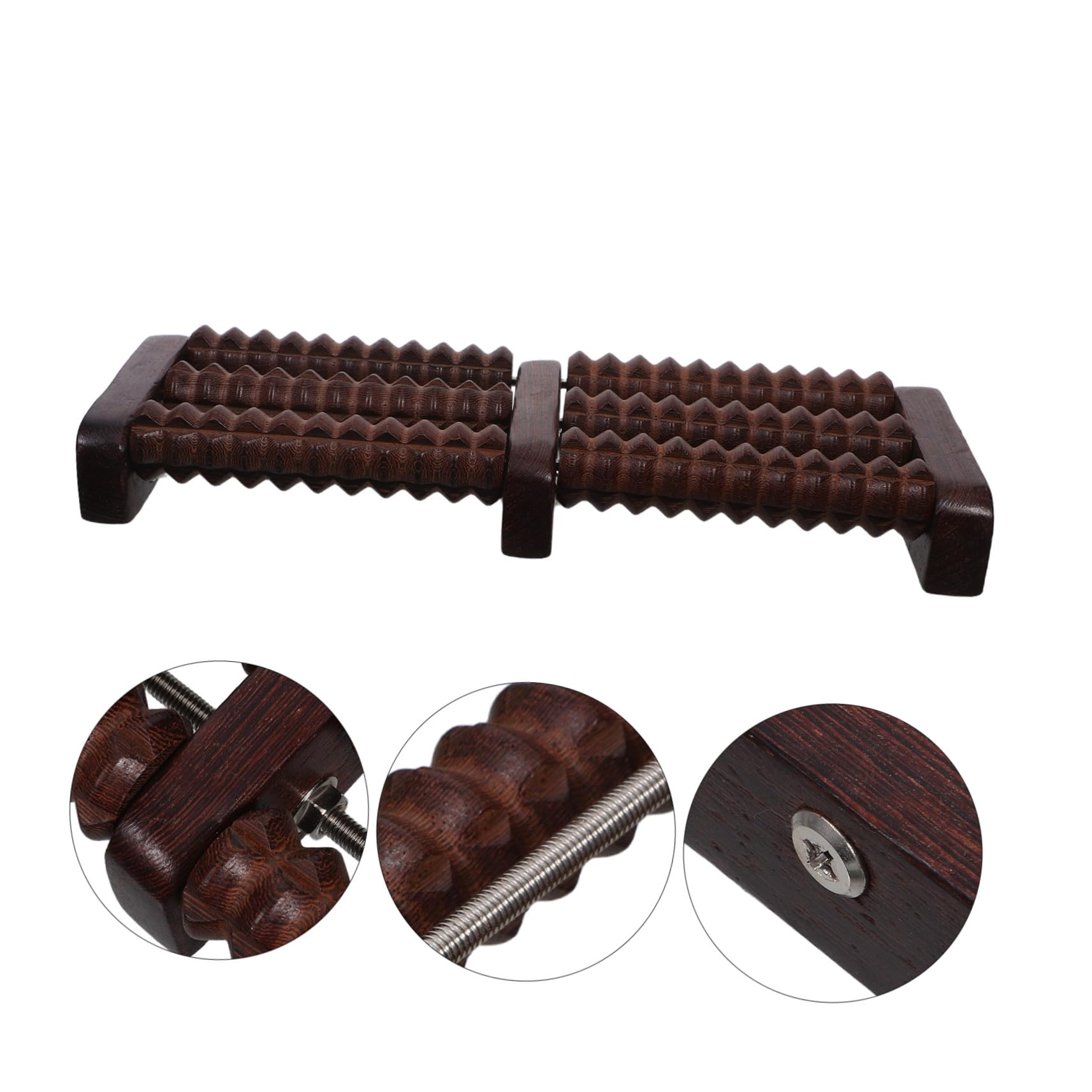 BESTYASH Rodillo de Masaje para Pies de Madera Natural Portátil y Silencioso Masajeador Manual para Talón con Ruedas Múltiples Alivia Tensión Muscular y Mejora Circulación para Hombres y