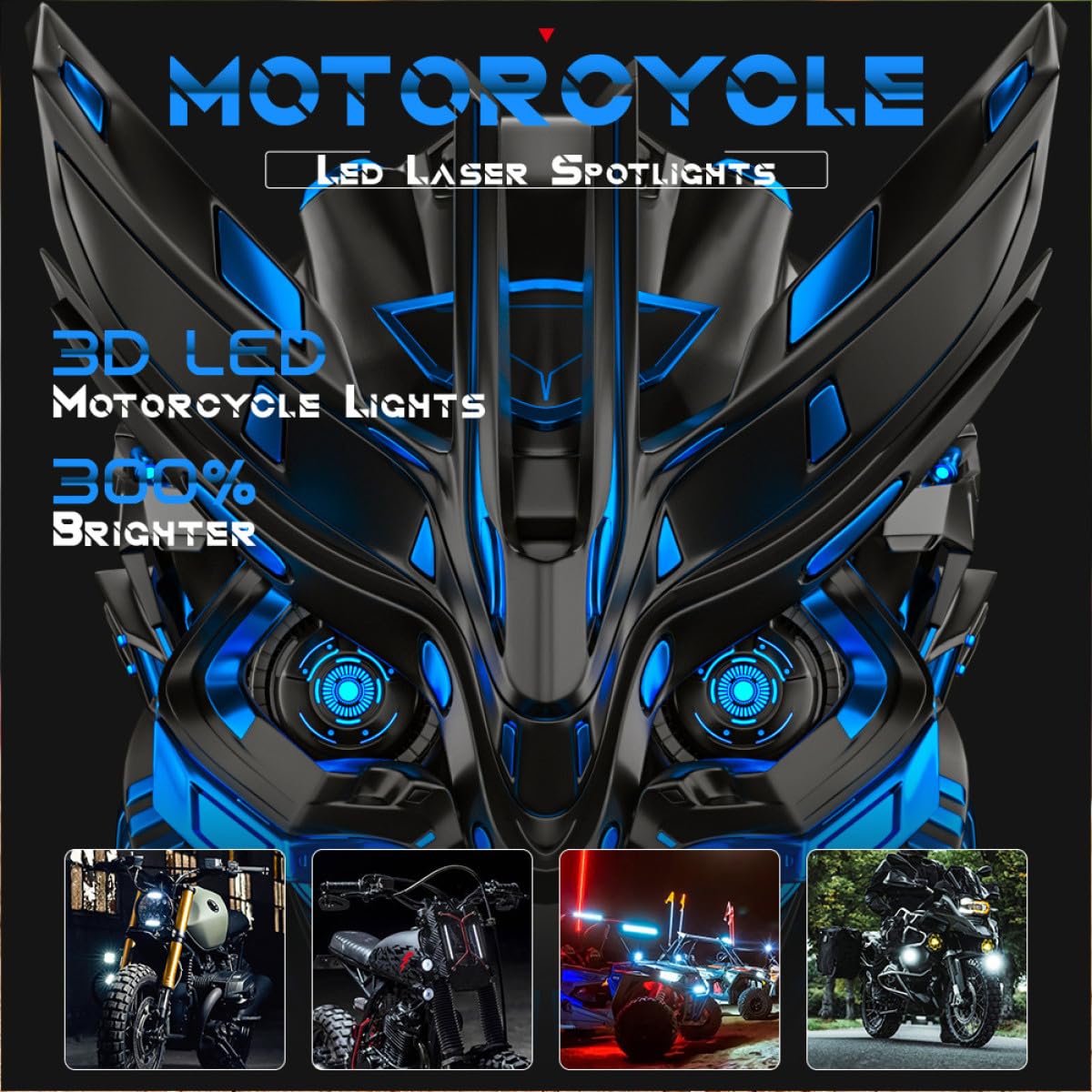 Coppia Faretti Fendinebbia LED Moto Impermeabili Ip68 in Alluminio e PC Doppia Modalità Luce per Sicurezza Migliorata, per Moto ed E-bike Fuoristrada