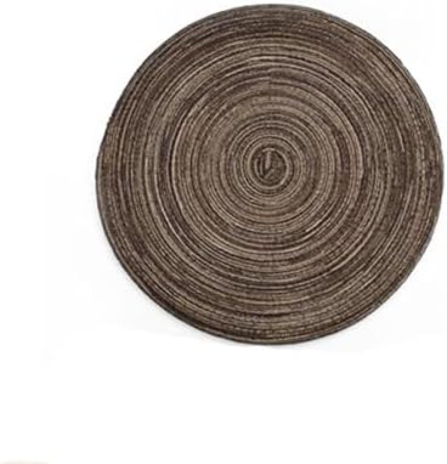 Sets de table ronds en lin tissé lavables antidérapants vert café pour dîner de fête