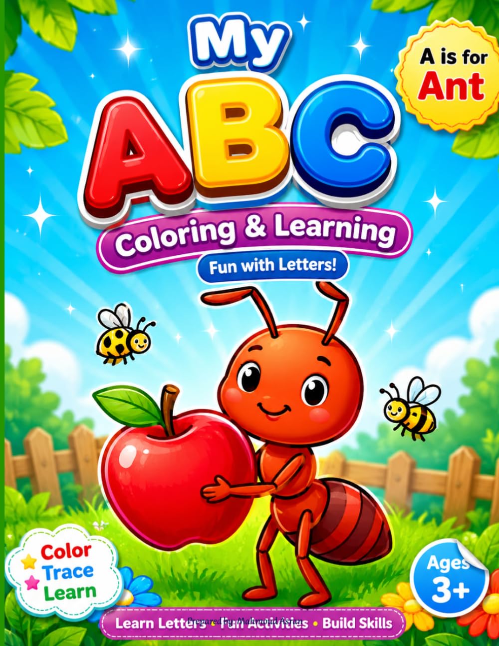 Alphabet Tracing & Coloring Book for Kids Ages 3-6 Learn Letters, Trace ABC, Color Cute Animals & Build Early Writing Skills