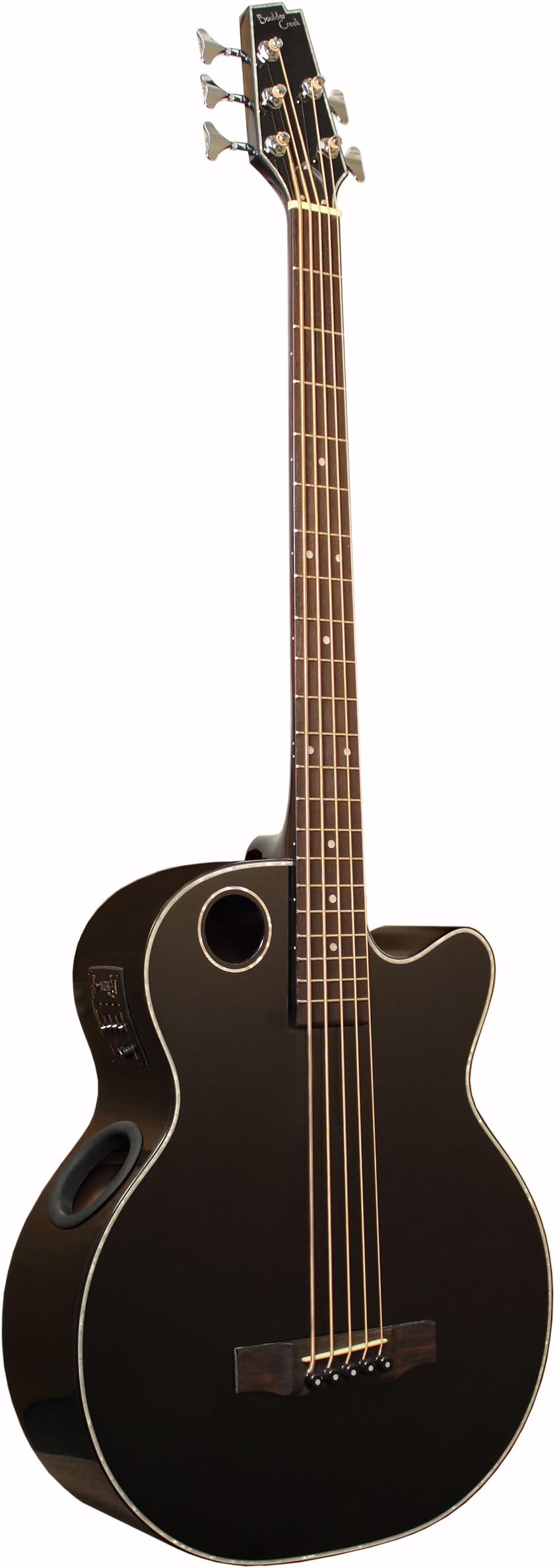 Boulder Creek Guitars EBR1-B5 5-Strings Acoustic-Electric Guitar, Gloss Black Finish