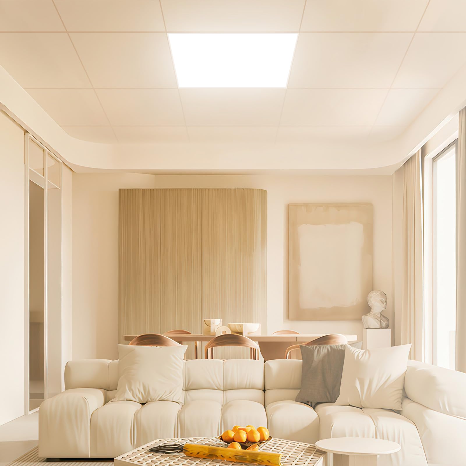 Pannello LED soffitto 60x60 (8 PZ), pannelli LED da incasso, illuminazione da soffitto con tecnologia CCT 3-in-1 – temperatura di colore e lumen regolabili, UGR≤23, IP44 (8 Pezzo)