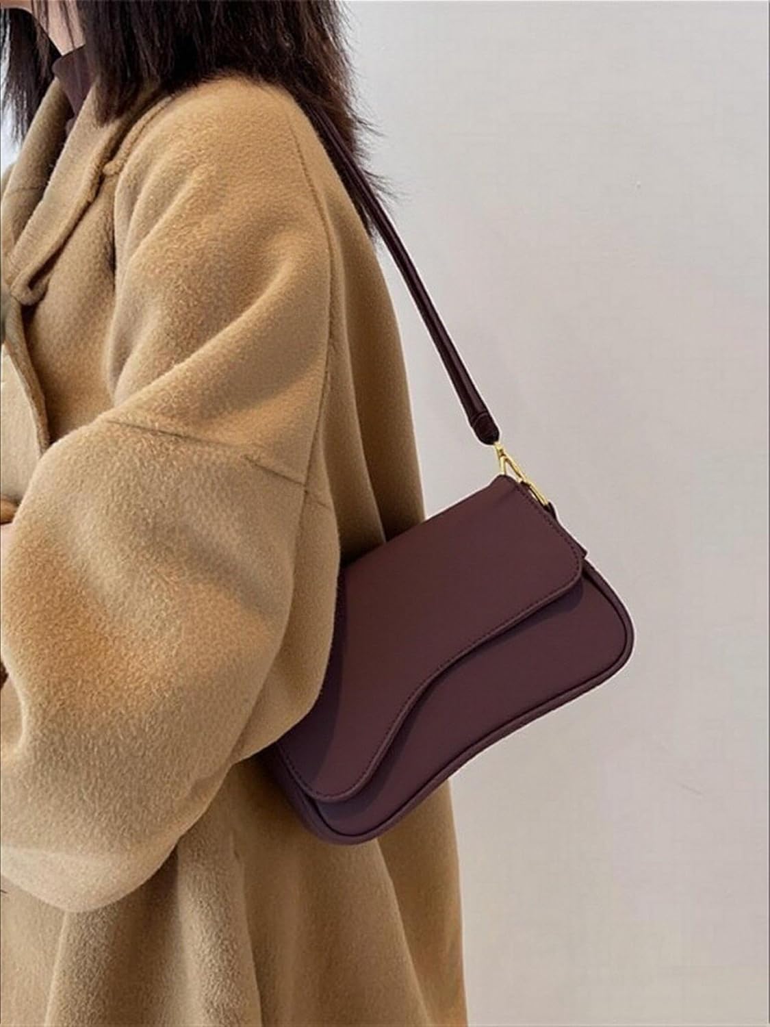 Shoulder Bag for Women Y2K Trendy Purse Vegan Leather Hobo Handbags Clutch Saddle Bag with 2 Removable Strap - Image 2