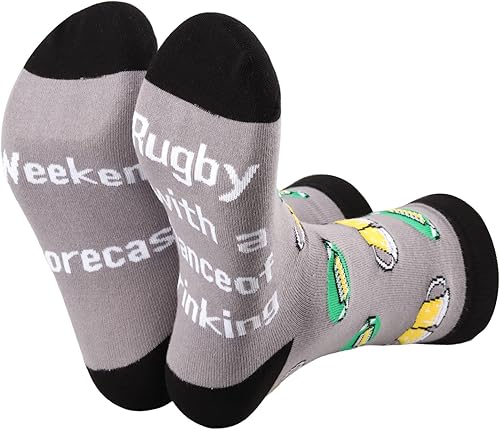 Miniatura 2 de MBMSO 2 pares de calcetines de rugby pronóstico de fin de semana de rugby con una posibilidad de beber divertido regalo de rugby para jugadores de