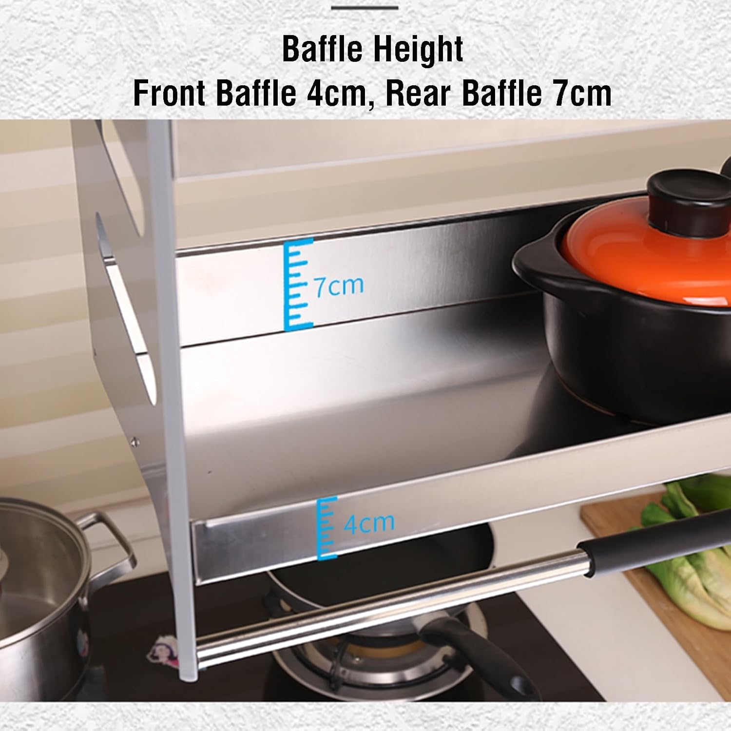 3-Tier Pull-Out Kitchen Cabinet Organizer, Adjustable Hanging Shelves for Appliances, Space-Saving Pull-Down Storage Solution for Tall Cabinets (Fits 650mm Cabinets)