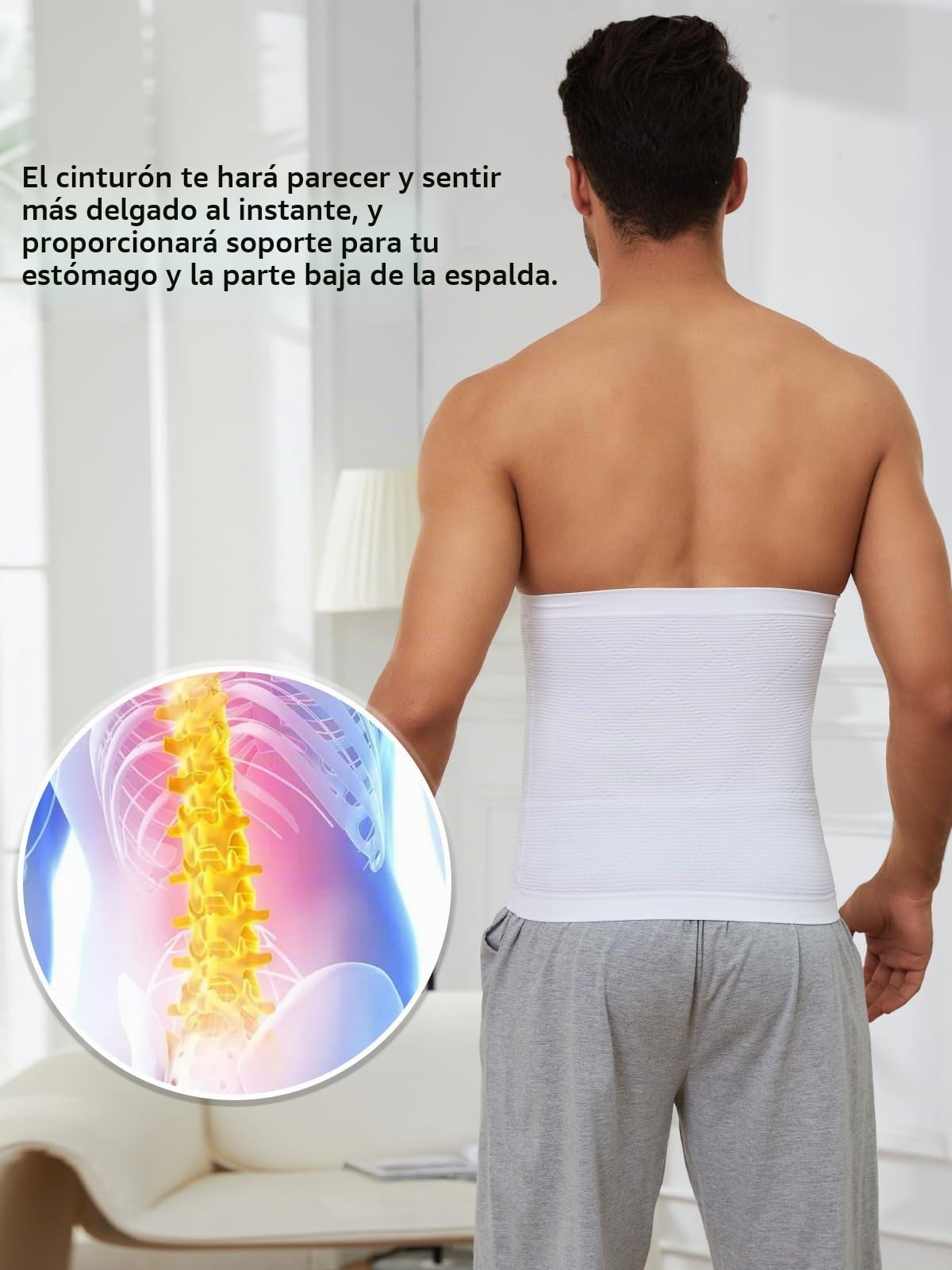 SLIMBELLE Cinturón reductor de abdomen para hombre, cinturón moldeador de abdomen, cinturón de sudoración, soporte de espalda para fitness, sauna, entrenamiento adelgazante, correr, yoga