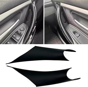 Car Door Handle Cover Left and Right Interior Door Pull Handles Protective Decorate Covers for BMW 3 4 Series 3GT F30 F34 F36 2013-2018 M3 M4 320i 328i 330i 335i 340i 2PCS Black