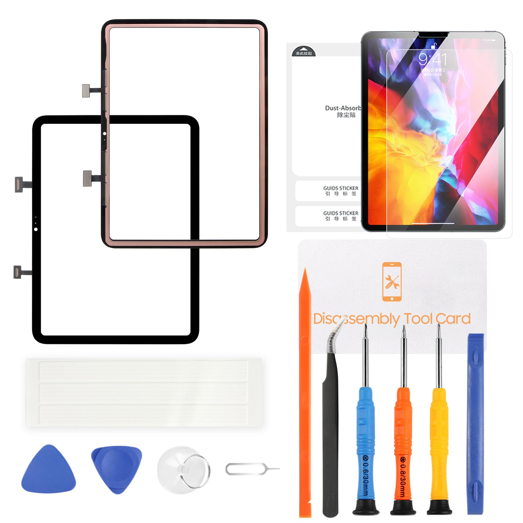 Schermo LCD per iPad 10 2022/A16 2025 Digitizer Sostituzione Touch Glass Solo 11"/11" Schermo di Ricambio per iPad 10th/11th Gen A2696 A2757 A2777 A3354 A3355 A3356 con strumenti di riparazione
