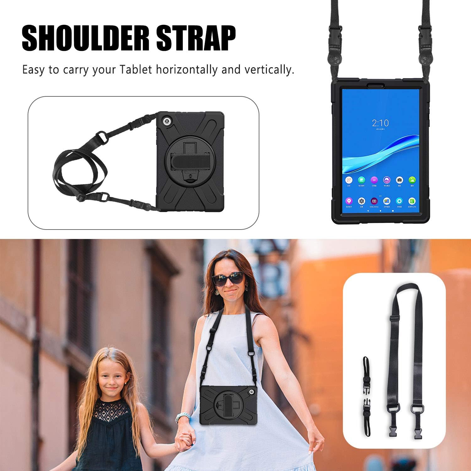 Exсluѕіvе Dіѕсоunt 50% Prісе TSQQST Lenovo Tab M10 Plus Case 10.3 2020 2nd Gen | Lenovo M10 Plus Case Kids Shockproof | Heavy Duty Rugged Case w/Stand Hand Shoulder Strap for TB-X606F/TB-X606X Tablet M10 FHD Plus Case | Black
