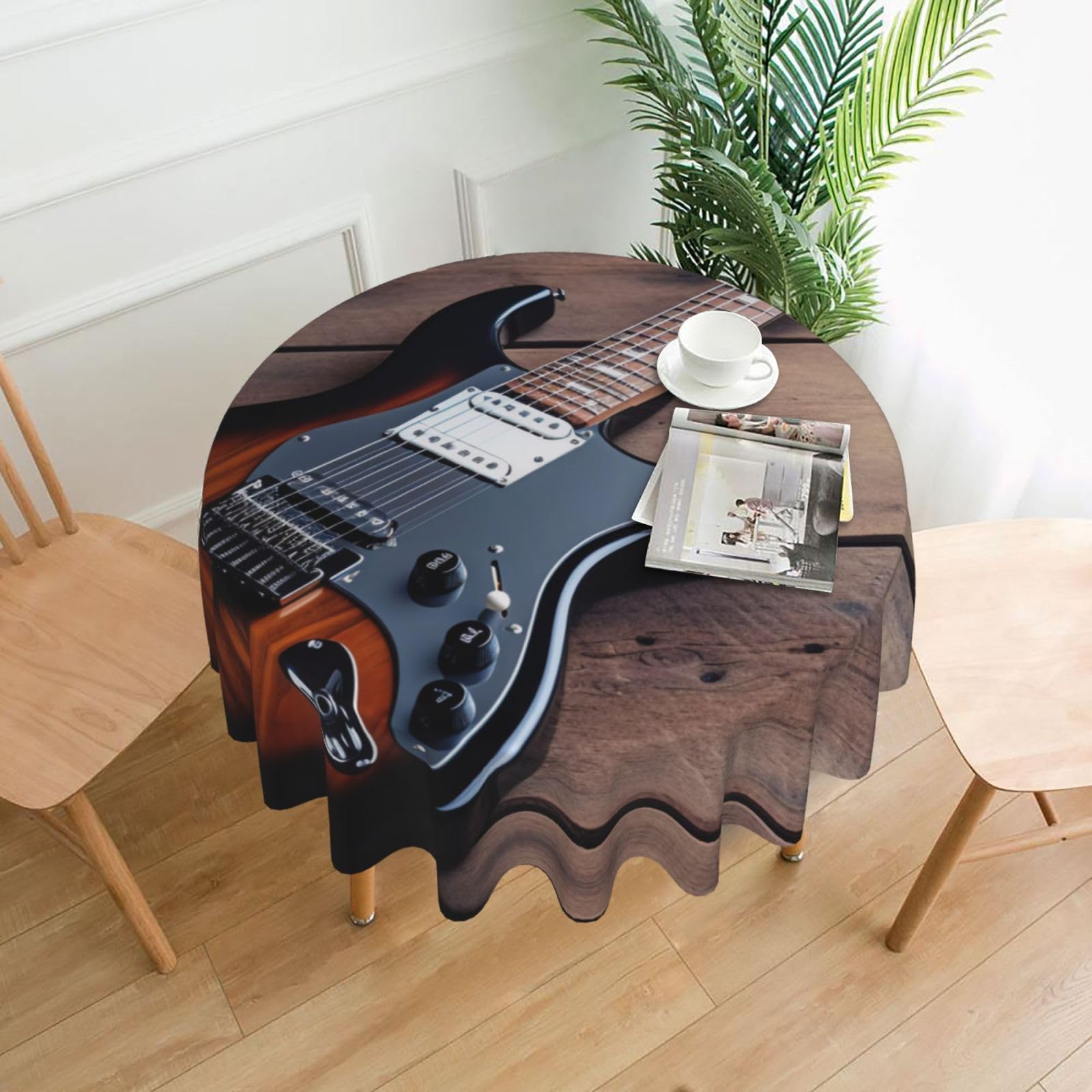 Nappe imprimée guitare tendance et durable en textile résistant 60 pouces
