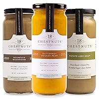 Vista 10 de 18 Chestnuts Sopa a base de plantas – Tomate toscano, a base de plantas, baja en grasa y baja en calorías y sin gluten – Paquete de 3 tarros