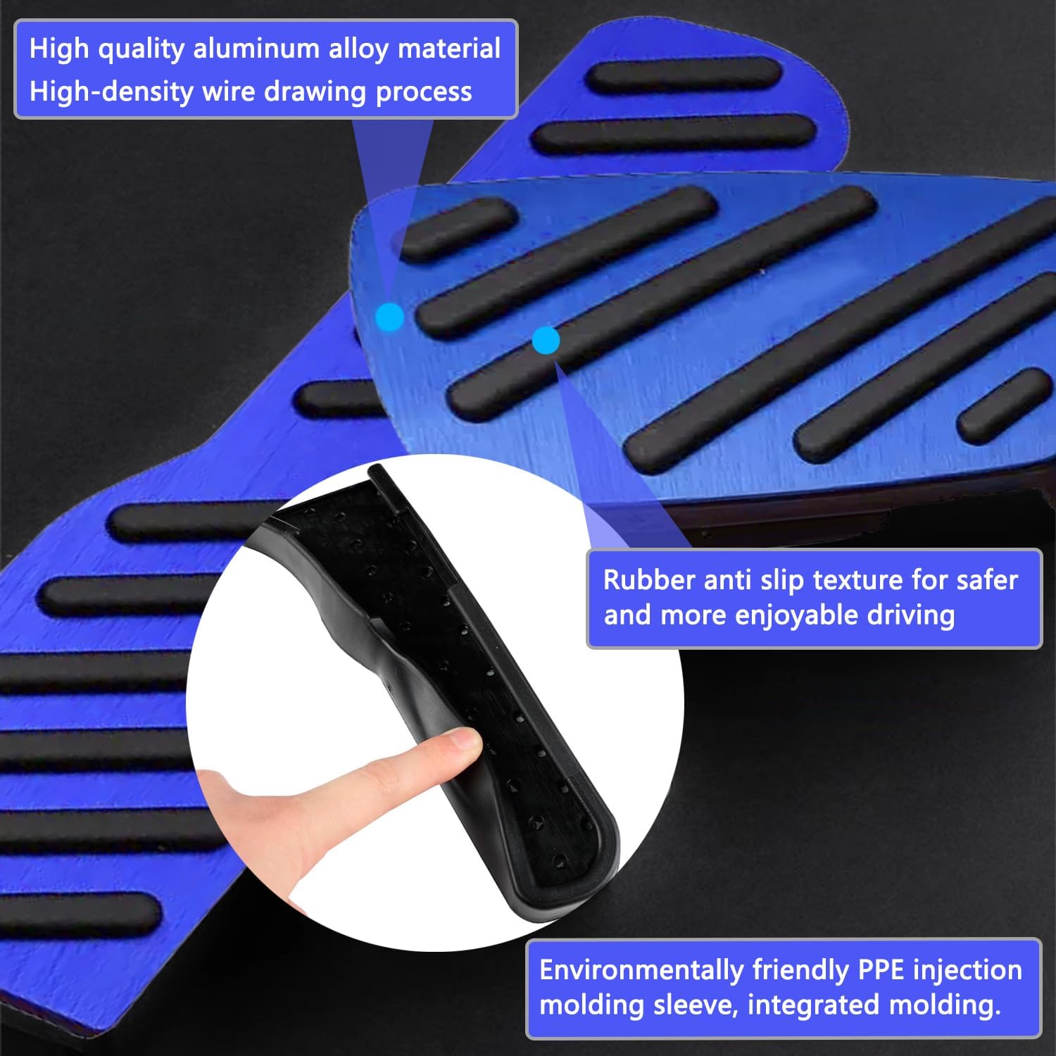 Aluminum Alloy Gas Brake Pedal Cover for Chevy Camaro 2016 2017 2018 2019 2020 2021 2022 2023 No Drilling Non Slip Aluminum Brake and Accelerator Pedal Covers Interior Accessories 2PCS(Blue)